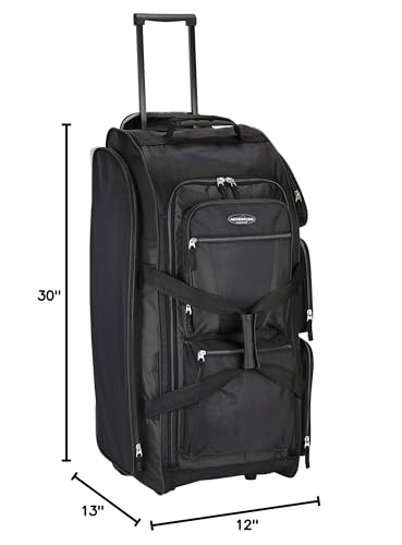 Travelers Club 30" Xpedition Rolling Duffel Bag, Black