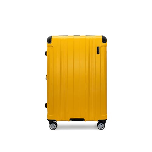 Gabbiano Bravo Expandable Hardside Suitcases with Spinner Wheels, Rolling Travel Bag Bundle, Lightweight ABS Hardshell, 3-Piece Hardside Luggage Set (Yellow, Medium 29")