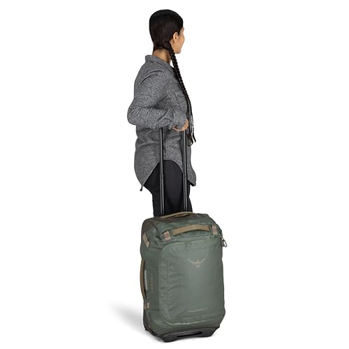 Osprey Transporter 40L Wheeled Travel Duffel Bag - Lightweight Carry On Rolling Suitcase for Men and Women, Pine Leaf