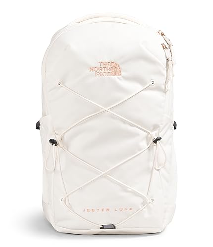 THENORTHFACE Women's Jester Luxe Everyday Laptop Backpack, Gardenia White/Burnt Coral Metallic, One Size