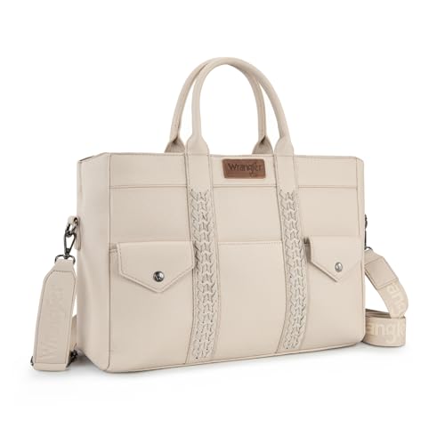 Wrangler Work Tote Bag for Men and Women Business Teacher Bag Large Capacity Briefcase Handbag Messenger Bag with Adjustable Strap and Multi Pockets WG484-8119TN