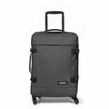 EASTPAK TRANS4 S – 44L Small Cabin Wheeled Luggage, Two Compartments, TSA Lock, 360° Spinner Wheels, and Telescopic Handle, Black Denim