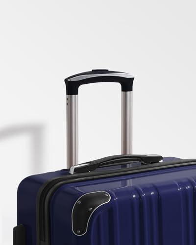 Coolife Luggage, Suitcase with Durable and Lightweight, Large Checked Luggage with PC+ABS Hardshell Expandable, Dual Spinner Wheels, TSA Lock, and YKK Zipper(navy new, L(28in))