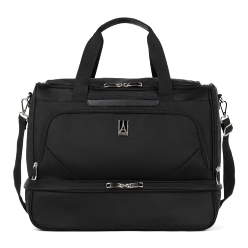 Travelpro Maxlite 5 Carry-On Weekender with Drop-Bottom Compartment, Lightweight Overnight Travel Duffel Bag, 19-Inch — Black