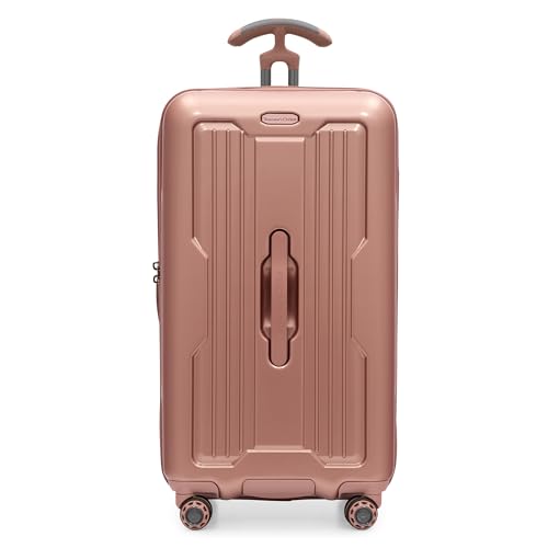 Traveler's Choice Ultimax II Polycarbonate Hardside Luggage with Spinner Wheels, Rose Pink, 28-Inch Medium Trunk