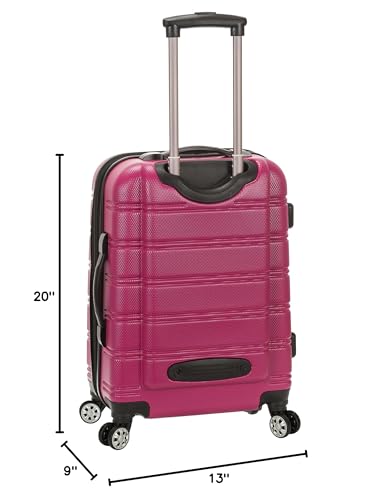 Rockland Melbourne Hardside Expandable Spinner Wheel Luggage, Carry-On 20", Magenta
