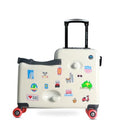 Cegali Itsy Rider 20" Ride-on Suitcase for Kids with Double Spinner Red Wheels (Beige Traveler)