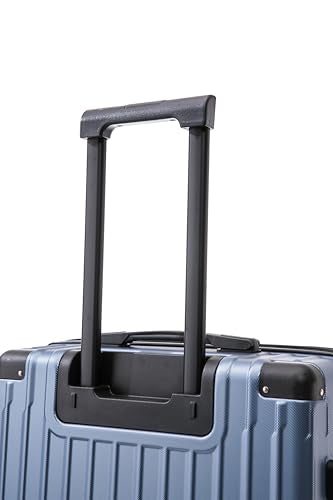 Rockland Huntington 3 Piece Luggage Set, 2 Piece Hard Case Upright Luggages with Spinner Wheels and a 14" Polyester Tote Bag, (20"/28"/14" Tote), Blue