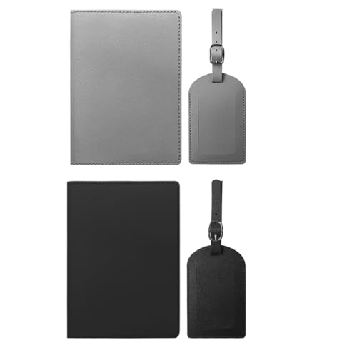 2 Pack Passport Holder and Luggage Tag Set for Nissan Pathfinder 2022-2025, Leather Protective Case for Travel Wallets, Passport Holder, Auto Folder