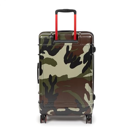 EASTPAK Resist'R Zip M – 63L Hardshell Suitcase with Dual Compartments, TSA Lock, Silent 360° Spinner Wheels & Water-Resistant Design, Camo