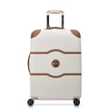 DELSEY PARIS Chatelet Air 2.0 Checked Suitcase 24 Inch Medium, Hardside Polycarbonate Luggage, Dual-Density Spinner Wheels, TSA Lock, Angora