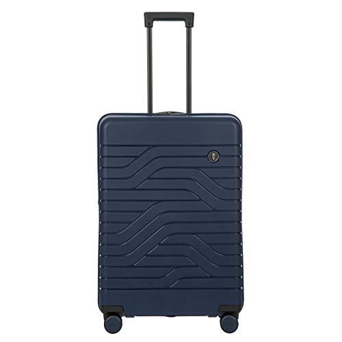 Bric's B|Y Ulisse Checked Luggage with Spinner Wheels – Expandable Lightweighted Hard Shell Suitcase, TSA Combination Lock - Removeable Wash Bag Included - 28 Inch, Ocean Blue