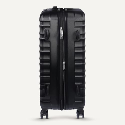 Amazon Basics 30" Hardside Large Checked Luggage, Hardshell Suitcase With Four Multi-directional Wheels, Expandable For Up to 15% More Space, Scratch-Resistant Shell, Black
