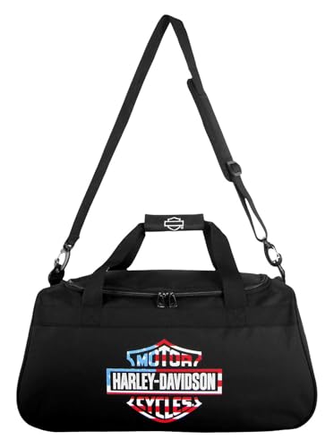 Harley-Davidson Americana Bar & Shield Logo Graphic Rugged Duffel Bag, Black