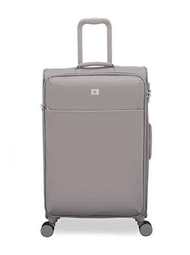 It Luggage Lustrous Luxe 28" Softside Checked 8 Wheel Spinner, Moon Rock