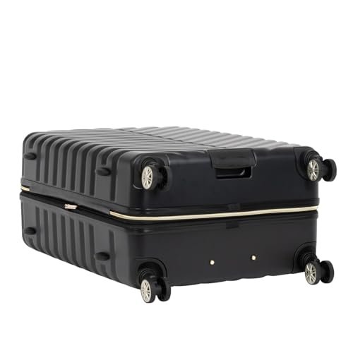 Kenneth Cole REACTION Madison Square Lightweight Hardside Chevron Expandable Spinner Luggage, Black, (28-Inch Checked)