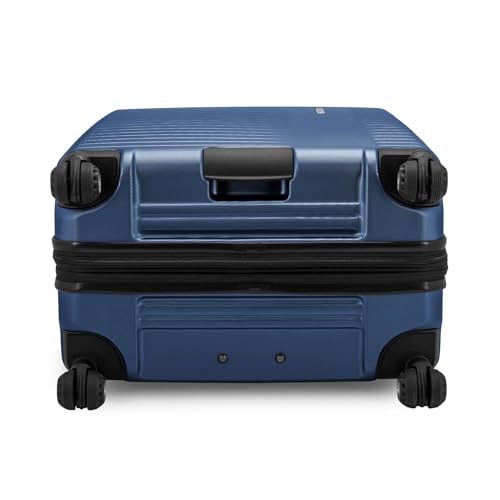 Traveler's Choice Archer Polycarbonate Hardside Spinner Luggage Set,Tie Down Straps, Blue, Checked 29-Inch