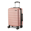 Amazon Basics 21" Hardside Carry-On Luggage with Multi-directional Wheels, Expandable for Up to 25% More Space, Scratch-Resistant Surface, Rose Gold
