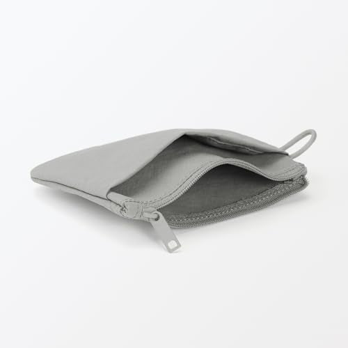 MUJI Wrinkled Nylon Small Flat Pouch Gray For Travel
