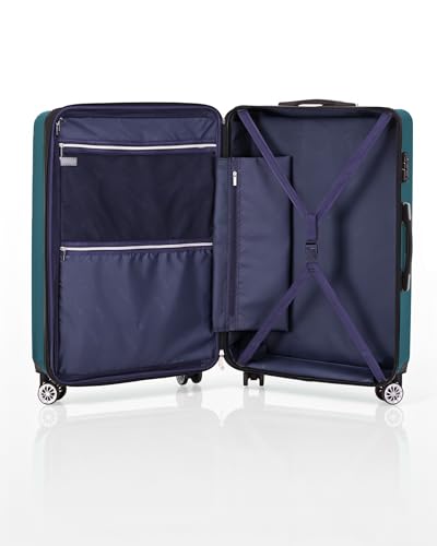Coolife Luggage Expandable(only 28") Suitcase PC+ABS Spinner 20in 24in 28in Carry on (green new, L(28in))