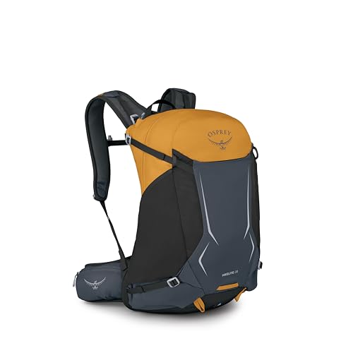 Osprey Hikelite 28L Durable Hiking Backpack - Travel Daypack with Rain Cover for Men and Women, Tungsten Yellow