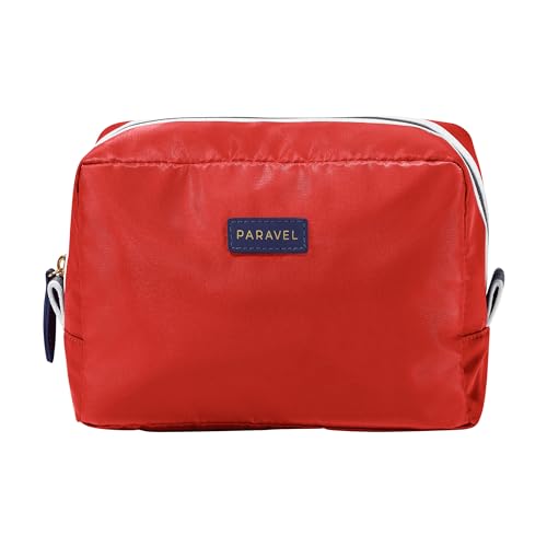 Paravel Toiletry Bag | Made with Recycled Negative Nylon Material | Everyday Travel Toiletry Bag | Bebop Red