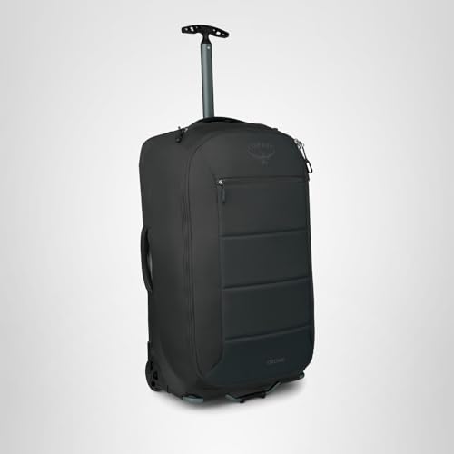 Osprey Ozone 2-Wheel 80L/27 Checked Luggage - Lightweight Rolling Bag with High Clearance and Oversized Wheels - Travel Suitcase with Mesh Organization, Trolley Handle and Add-a-Bag Strap, Black