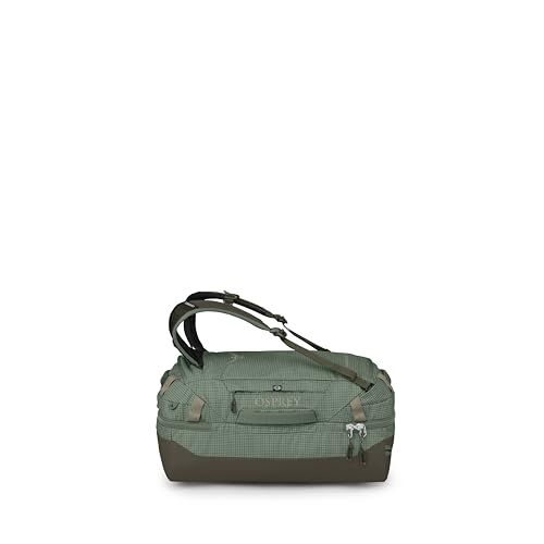 Osprey Transporter 44L Durable Squffel Bag - Water Resistant Square Split Travel Duffel Backpack, Pine Leaf Green