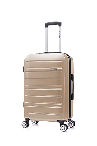 Rockland Irvine Hardside Spinner Wheel Luggage, Champagne, 19", 23", 27"