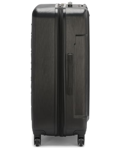 Calvin Klein Women's Hard Side Upright Luggage Spinner Light Weight Suitcase, Black, Large