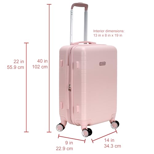 Rockland Palm Beach Hardside 20" ABS Carry On, Pink