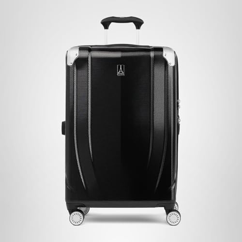 Travelpro Pathways 3 Hardside Expandable Luggage, 8 Spinner Wheels, Lightweight Hard Shell Suitcase, 3 Piece Set (21/25/28), Black Knight