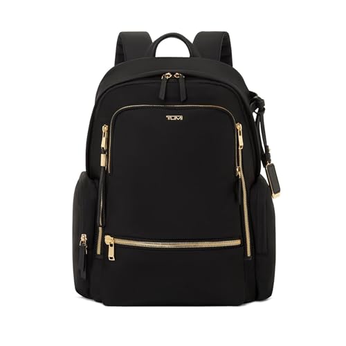 TUMI - Voyageur Celina Backpack - Women's Work and Travel Bag - 16.0" X 10.6" X 6.5" - Holds Up to 16" Laptop - Black & Gold Hardware
