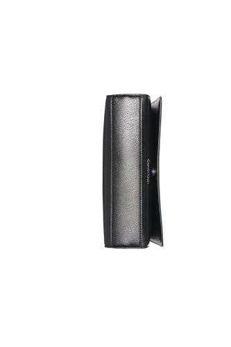 Calvin Klein Palm Organizational Flap Messenger, Black/Silver, One Size