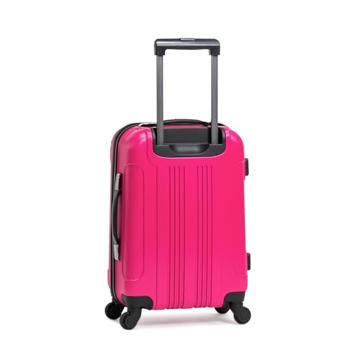 Kenneth Cole REACTION Out of Bounds Lightweight Hardshell 4-Wheel Spinner Luggage, Magenta, 28-Inch Checked