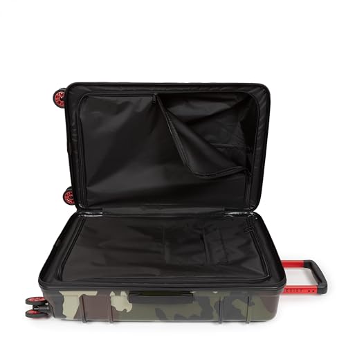 EASTPAK Resist'R Zip M – 63L Hardshell Suitcase with Dual Compartments, TSA Lock, Silent 360° Spinner Wheels & Water-Resistant Design, Camo