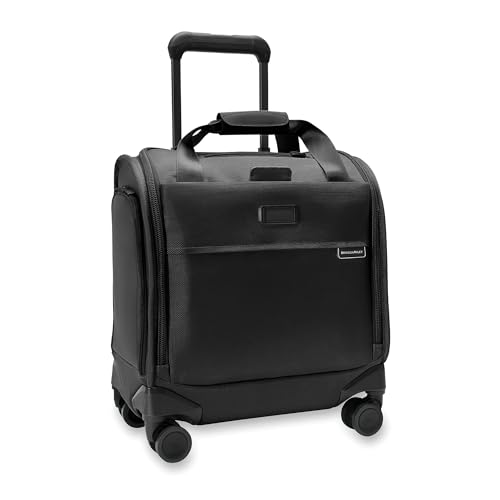 Briggs & Riley Cabin Spinner - Carry On Luggage for Travel, Suitcases with Wheels, Softside Rolling Bag for Men & Women, Fits Under Plane Seat, Interlocking Handle - Baseline Collection, Black