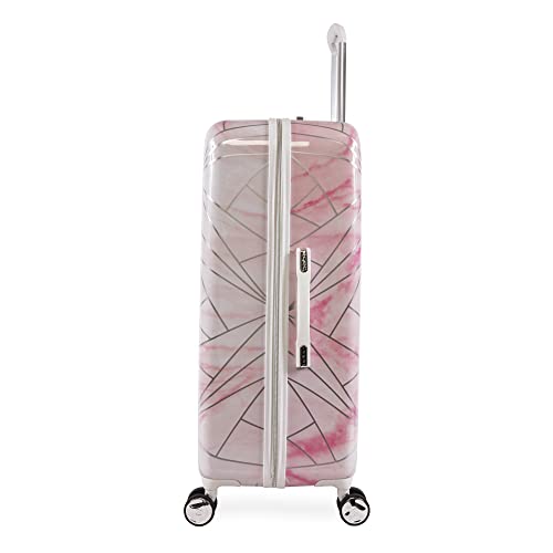 bebe Women's Luggage Alana 29" Hardside Check in, Pink Marble