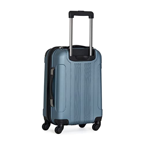 Kenneth Cole REACTION Out of Bounds Lightweight Hardshell 4-Wheel Spinner Luggage, Granite Blue, 24-Inch Checked