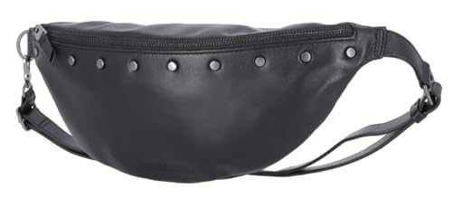 Harley-Davidson Women's Script Logo Flat Stud Leather Adjustable Hip Bag - Black