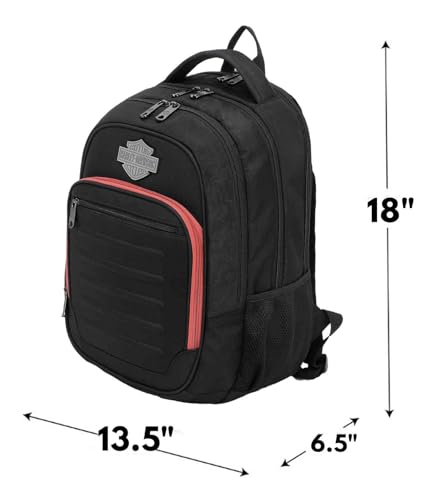 Harley-Davidson Metal Bar & Shield Cruiser Rugged Backpack, Polyester Black