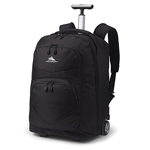 High Sierra Freewheel Pro Wheeled Backpack, Rolling Laptop Bag for Travel, Fits most 15” Laptops, 40L, Black