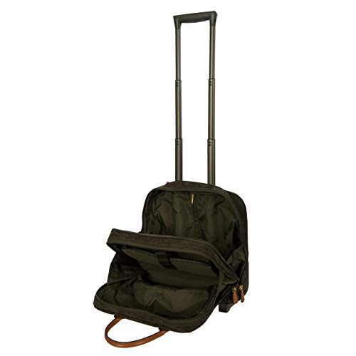 Bric's Life Tropea Carry On Spinner Luggage - Luxury Lightweight Suitcase with Spinner Wheels and Faux Suede Finish - 16", Olive