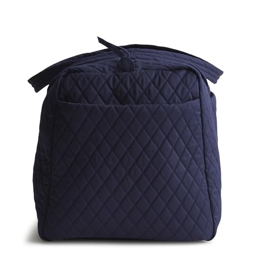 Vera Bradley Women's Premium Cotton Large Original Duffel Bag – Carry On Weekender Travel & Gym Bag – Peacoat, 58L