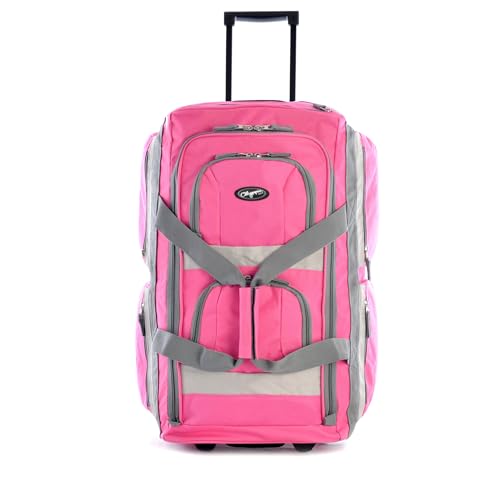 Olympia U.S.A. 33 inch Jumbo Size 8 Pockets Wheeled Rolling Duffel Bag Water Resistant Luggage Lightweight Travel Suitcase with Retractable Handle