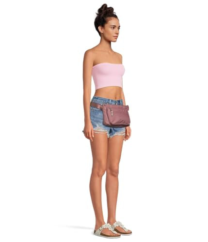 Baggallini Pocket Belt Bag and Crossbody Bag for Women, 11"x6.5" Convertible Crossbody & Fanny Pack w/Replacable Straps