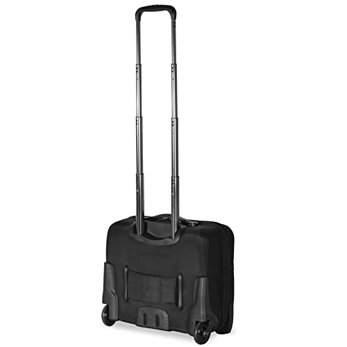 Olympia USA Elite 17 Inch Deluxe Rolling Overnighter Business Travel Case Carry On with Detachable Laptop Compartment, Black