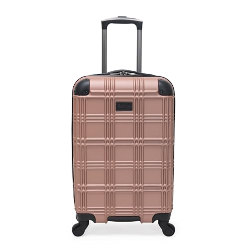 Ben Sherman Nottingham Lightweight Hardside 4-Wheel Spinner Travel Luggage, Rose Gold, 20-Inch Carry On