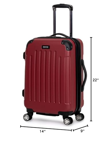 Kenneth Cole REACTION Renegade Luggage Expandable 8-Wheel Spinner Lightweight Hardside Suitcase, Scarlet Red, 20-Inch Carry On