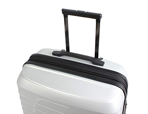 Pathfinder Nova 20 Inch Carry On Luggage Collection - Expandable Scratch Resistant (ABS + PC) Hardside Suitcase - Designer Lightweight Bag with 8-Rolling Spinner Wheels (Silver)